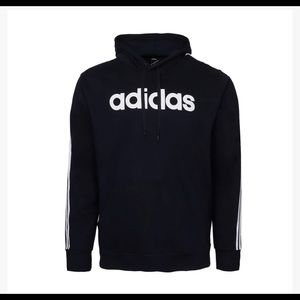 NWT Mens Adidas Navy Blue Logo Lettered Hoodie